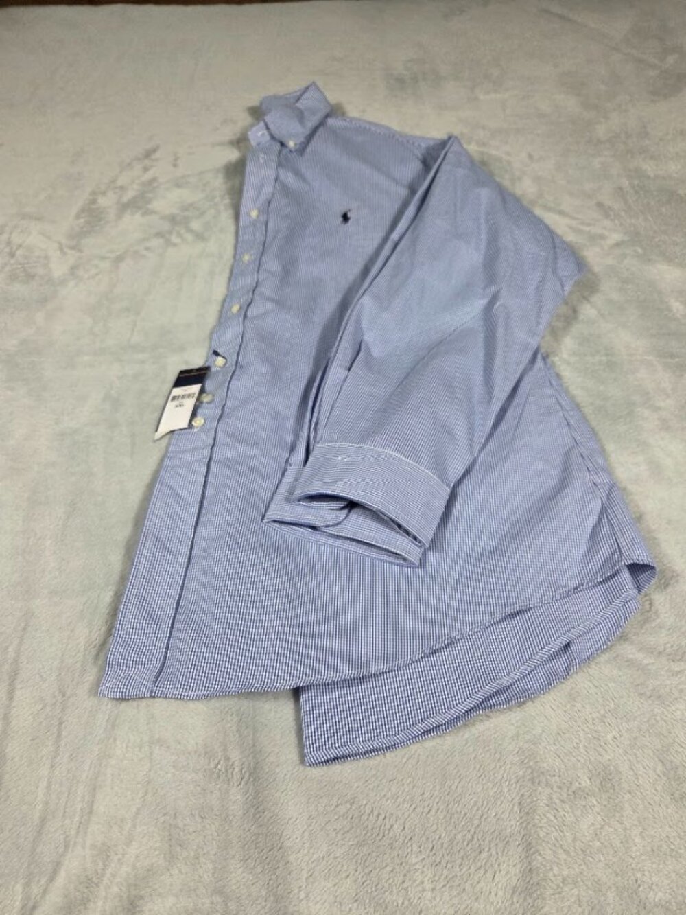 NWT Ralph Lauren Mens XXL Custom Fit Button Down Shirt Blue White Gingham